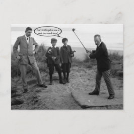 Funny Vintag Golf Postcard Postkarte