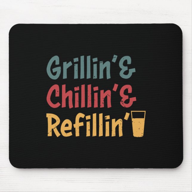 Funny Vintag Grill Vater - Grillabfüllung Mousepad (Vorne)