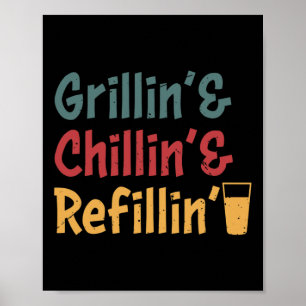 Funny Vintag Grill Vater - Grillabfüllung Poster
