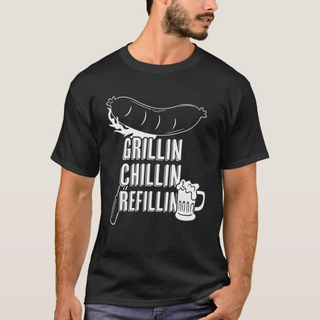 Funny Vintag Grill Vater - Grillabfüllung T-Shirt (Vorderseite)