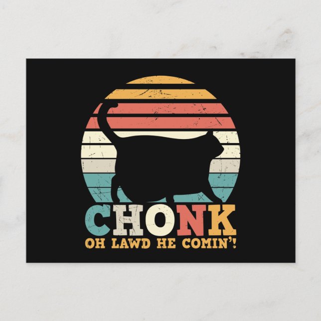 Funny Vintag Halloween Cat Postkarte (Vorderseite)