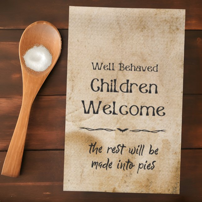 Funny Vintag Halloween Welcome Children Geschirrtuch (Von Creator hochgeladen)