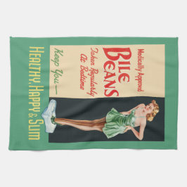 Funny Vintag Health Ad BILE BEANS Küchentuch