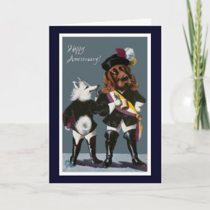 Funny Vintag Hogs Happy Anniversary Card Karte