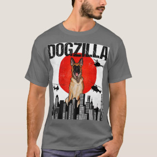 Funny Vintag Japanisch Dogzilla Belgisch Malinoi T-Shirt