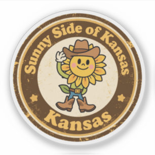 Funny Vintag Kansas Sonnenblume Cowboy Retro Aufkleber