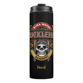 Funny Vintag Knucklehead Academy Skull Thermosbecher