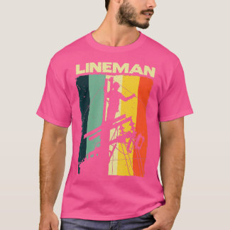 Funny Vintag Lineman Designs Men Women Electronic T-Shirt