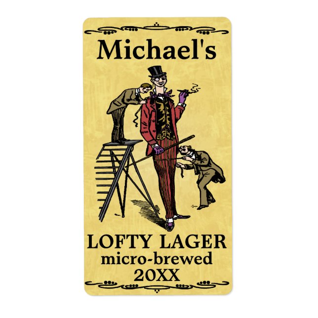 Funny Vintag Lofty Lager Beer Label (Vorne)
