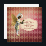 Funny Vintag Medicare Senior Birthday<br><div class="desc">Liebliche Geburtstagskarte für diejenigen,  die "von einem bestimmten Alter.." geworden sind. Design bietet Vintagen Harlequin-Hintergrund mit surreal kostümierten Märchen und Schreibmaschinen-Stil Text,  der "Look wer ist ein Senior-Bürger! Herzlichen Glückwunsch zum Geburtstag von der Medicare Fairy</div>