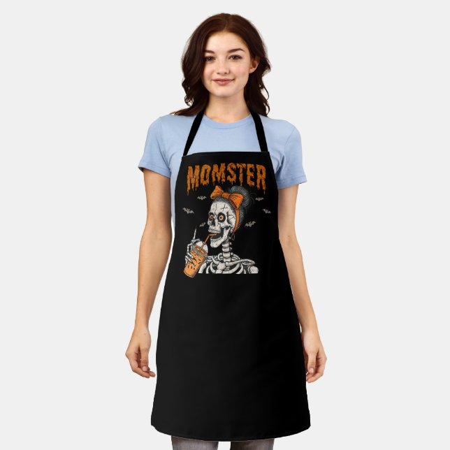 Funny Vintag Momster Skeleton Halloween Schürze (Getragen)