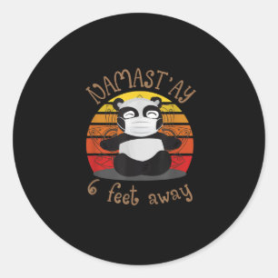 Funny Vintag Namaste Panda Namast'ay 10 Meter entf Runder Aufkleber