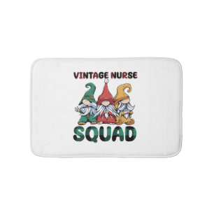 Funny Vintag Nurse Squad Nursing Gnomes Badematte