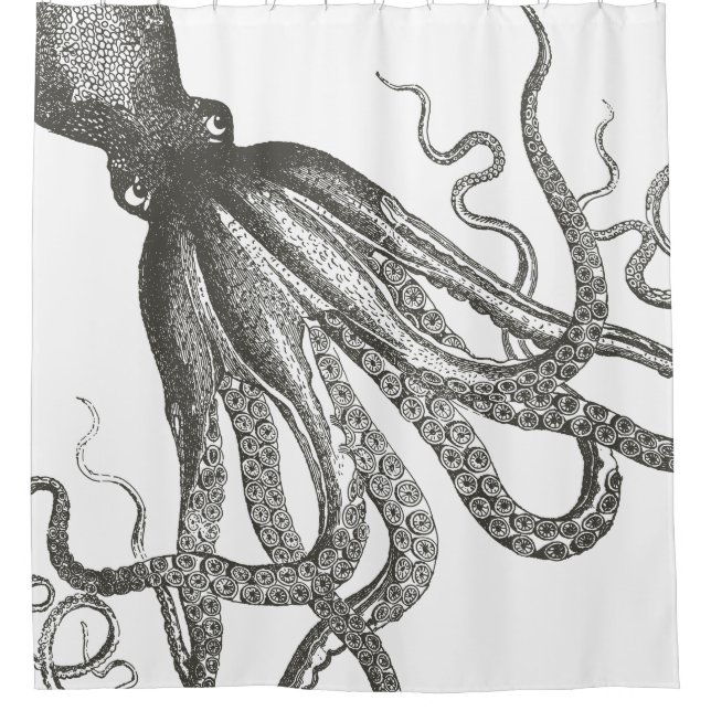 Funny Vintag Octopus Tentacles Wrapping Duschvorhang (Vorderseite)