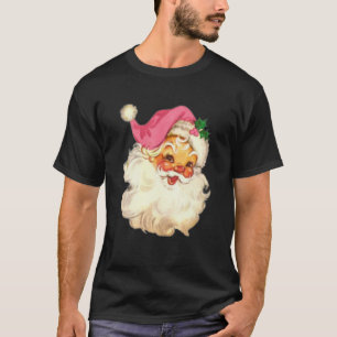 Funny Vintag Pink Santa Claus Pink Weihnachten Des T-Shirt