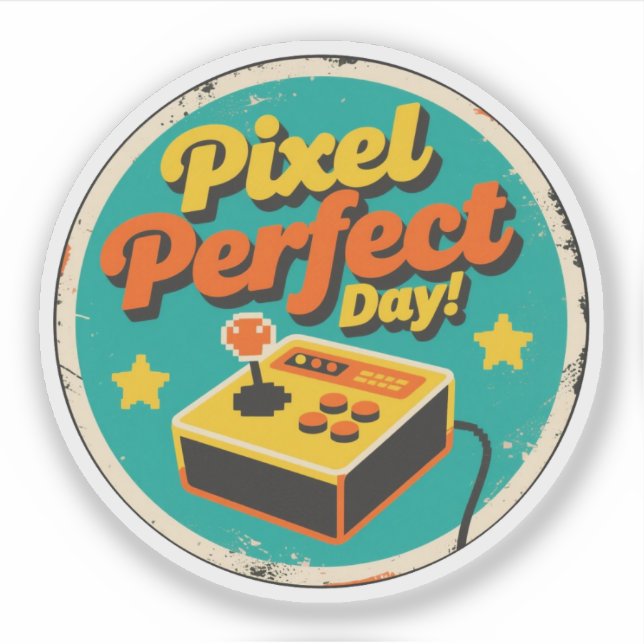 Funny Vintag Pixel Perfect Day Retro Design Aufkleber (Vorderseite)