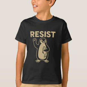Funny Vintag Resist Penguin Activism Graphic Desi T-Shirt