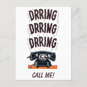 Funny Vintag Retro Altes klassisches Telefon Anruf Postkarte