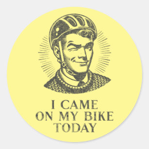 Funny Vintag Retro Biking Illustration Runder Aufkleber
