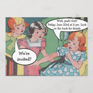 Funny Vintag Retro Cartoon Comic Party Einladung