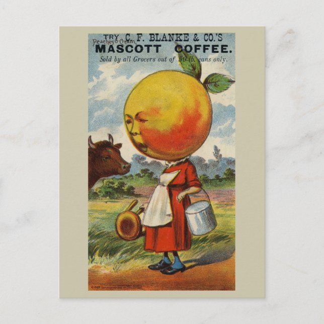 Funny Vintag Retro Coffee Advertising Postkarte (Vorderseite)