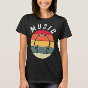 Funny Vintag Retro Kopfhörer Elektronische Musik L T-Shirt