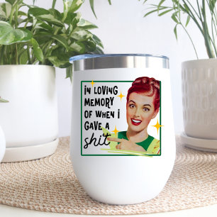 Funny Vintag Retro Woman Stemless