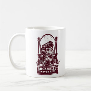 Funny Vintag Rockabilly Skeleton Kaffeetasse