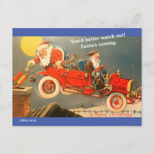 Funny Vintag Santa Claus Weihnachten 1910 Postkarte