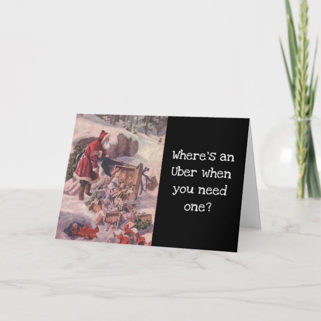 Funny Vintag Santa Feriencard Feiertagskarte (Vorderseite)