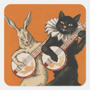 Funny Vintag Scrapbook Stickers - Katzen und Kanin