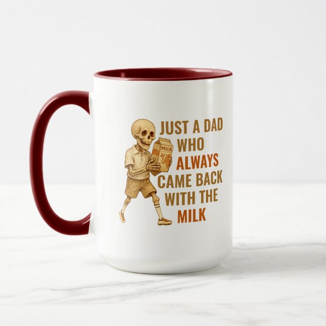 Funny Vintag Skeleton Vater Milk Joke Tasse (Links)