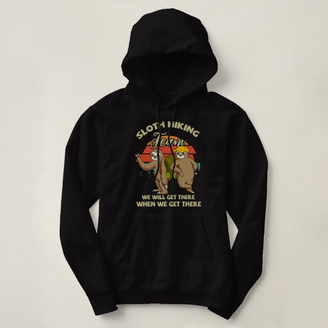 Funny Vintag Sloth Wanderteam Sloth Hoodie (Design vorne)
