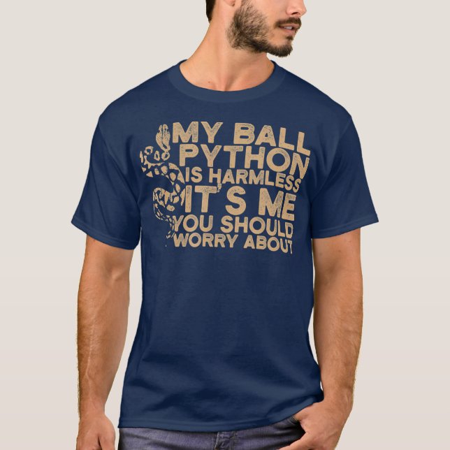 Funny Vintag Snake Ball Python T-Shirt (Vorderseite)