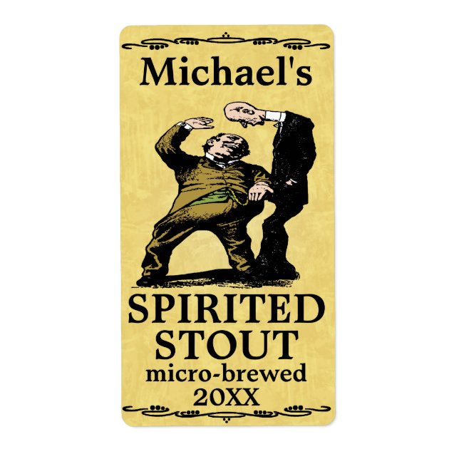 Funny Vintag Spirituosen Stout Beer Label (Vorne)