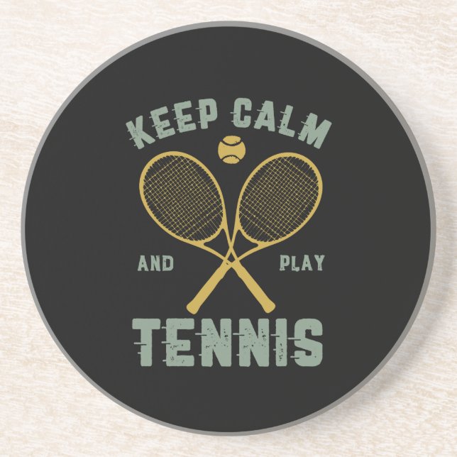 Funny Vintag Tennis Zitat Behalte Klettergarten Getränkeuntersetzer (Vorne)