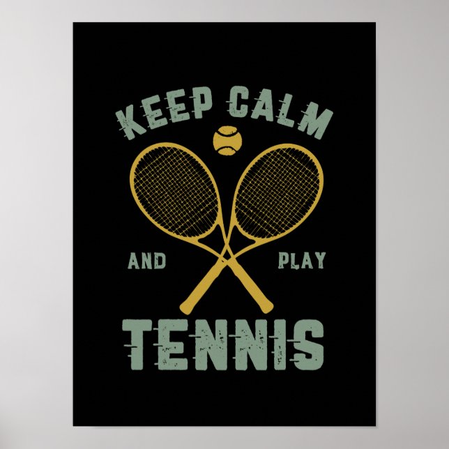 Funny Vintag Tennis Zitat Behalte Klettergarten Poster (Vorne)
