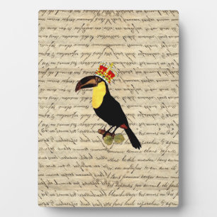 Funny Vintag Toucan & Crown Fotoplatte