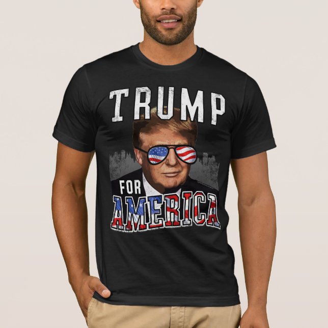 Funny Vintag USA Sonnenbrille Donald Trump T-Shirt (Vorderseite)