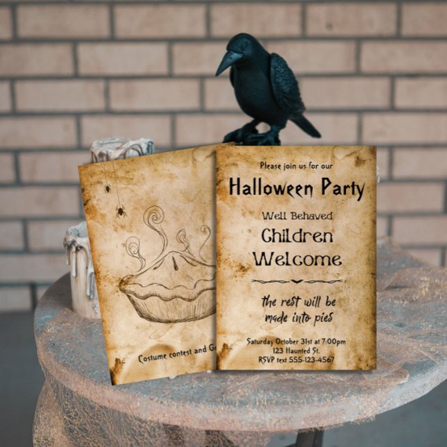 Funny Vintag Welcome Children Halloween-Party Einladung (Von Creator hochgeladen)