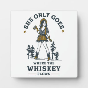 Funny Vintag Western Cowgirl Whiskey Lover Fotoplatte