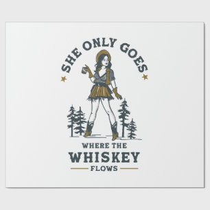 Funny Vintag Western Cowgirl Whiskey Lover Geschenkpapier