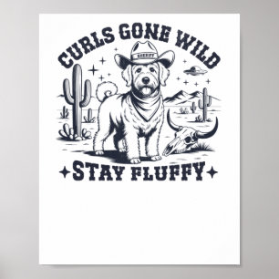 Funny Vintag Western Labradoodle Aufkleber Poster