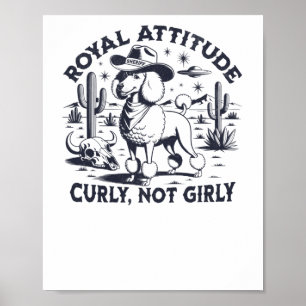Funny Vintag Western Poodle Aufkleber Poster