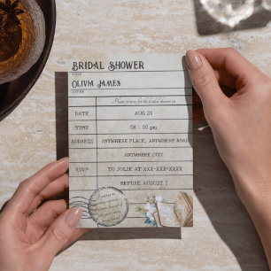 Funny Vintage Bibliothek Kartenbücher Brautparty Einladung