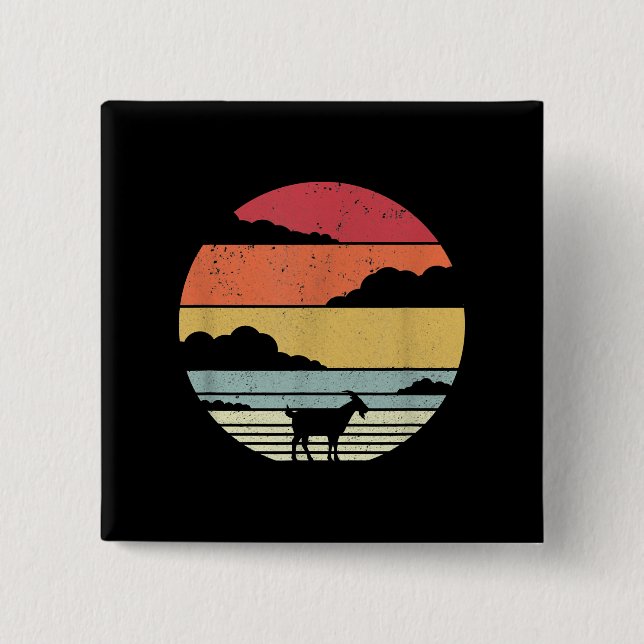 Funny Vintage Goat Gift Button (Vorderseite)