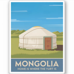 Funny Vintage Reisen Mongolisch Yurt Retro Stil Aufkleber