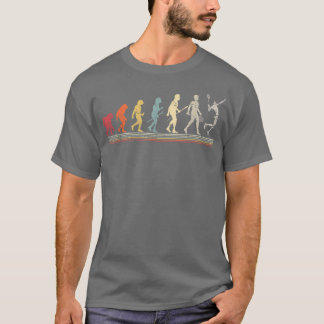 Funny Vintage Retro Style Evolution Badminton T-Shirt