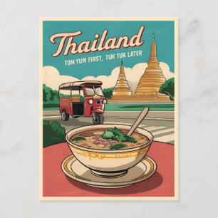 Funny Vintage Travel Thailand Spaß Retro Graphic Postkarte