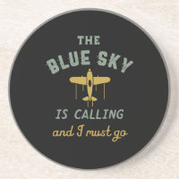 Funny Vintagen Flugzeug Pilot Blue Sky ruft